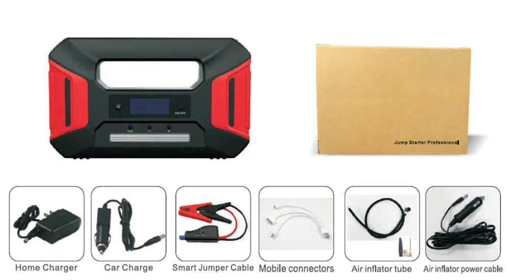 16000 мАч lifepo4 12 В автомобильный аккумулятор скачок стартер с насос