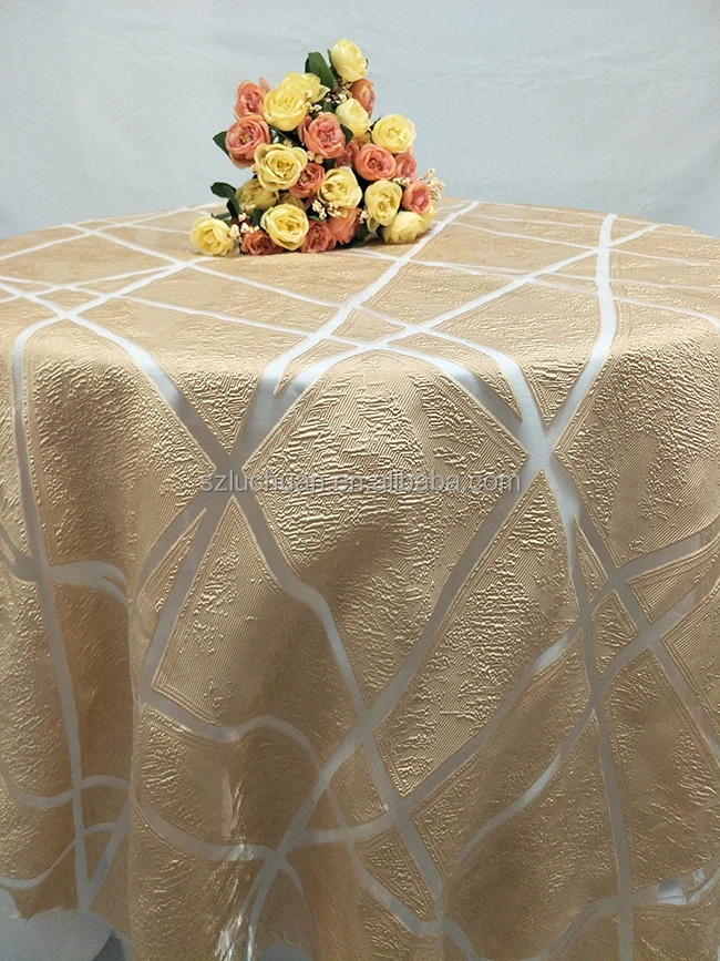 Newest Elegant Overlay Polyester Cloth Table Linens Wedding Event