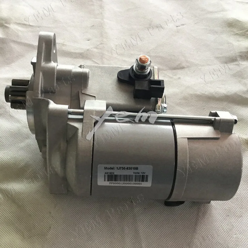 For KUBOTA V2607T V2607 Starter Motor 12V Engine Starter 1J730-63010B
