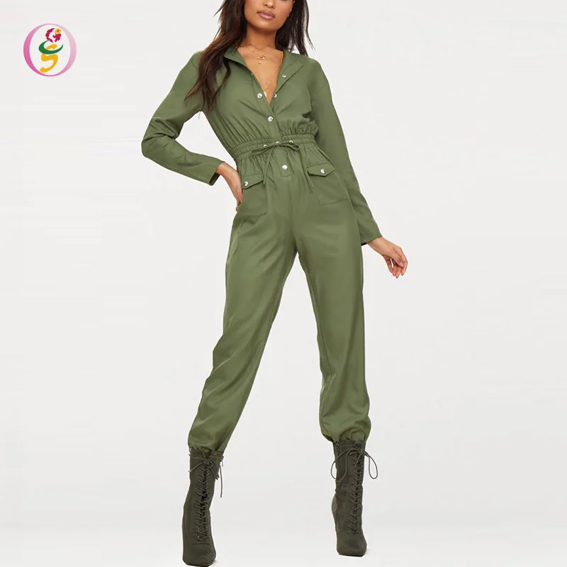Best Single Breasted Military Style Army Green Solid Long Sleeve