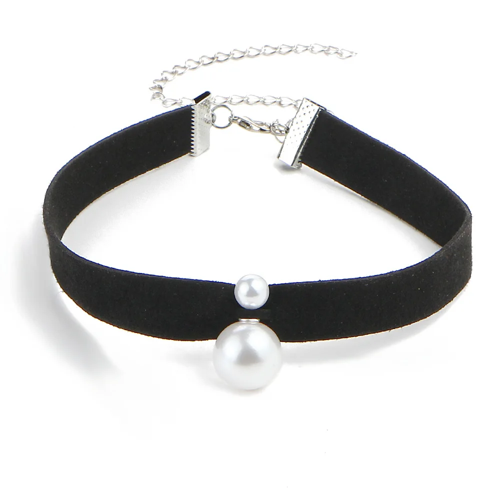 Wholesale Popular Cheap Price Custom Jewelry Women Black Choker Necklace With Pearl m.alibaba.com
