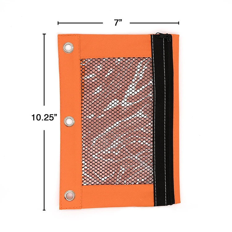 3-ring pencil pouch with a mesh