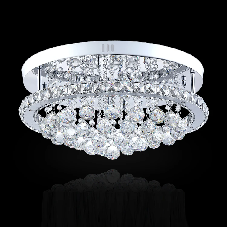 Lampadari Moderni Crystal Modern Round Led Ceiling Lights for Hotel