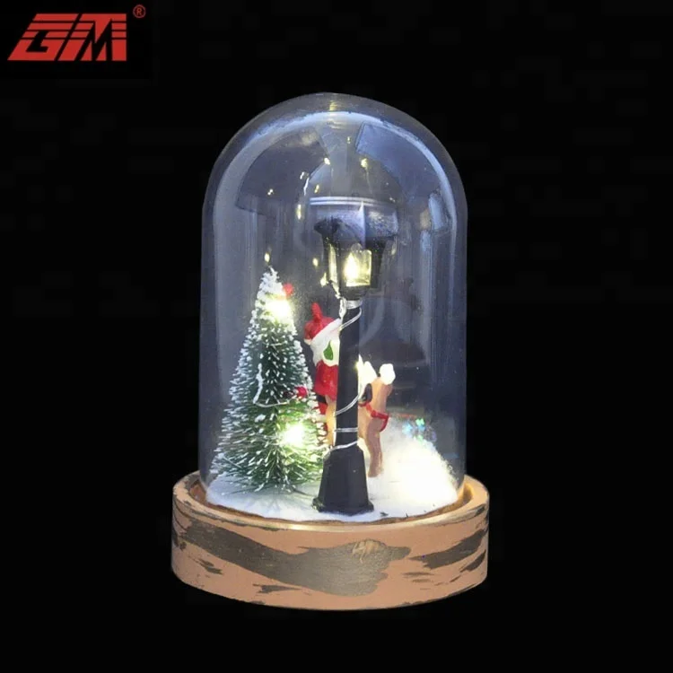 2022 factory direct sale new handmade christmas bell glass decoration with santa claus manufacture