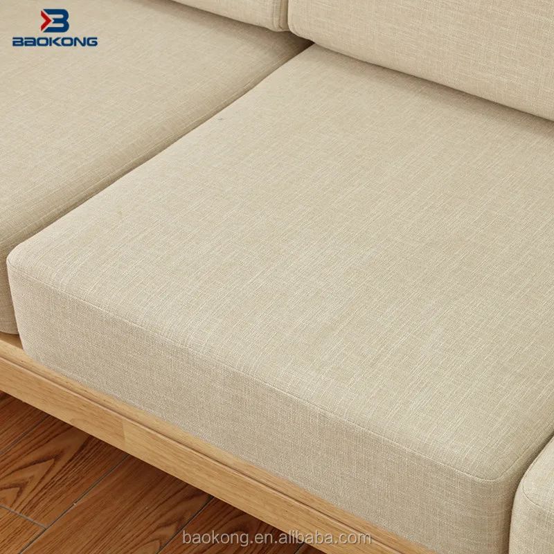 Solid Wood Frame Fabric Sofa Set Modern Living Room Furniture