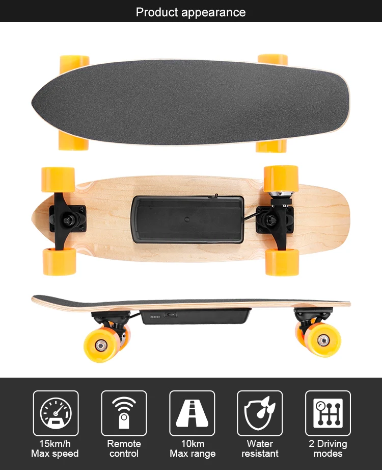 2021 trending skateboard electric Adult fish skateboard 4 wheels  Long board 350W electric skateboard