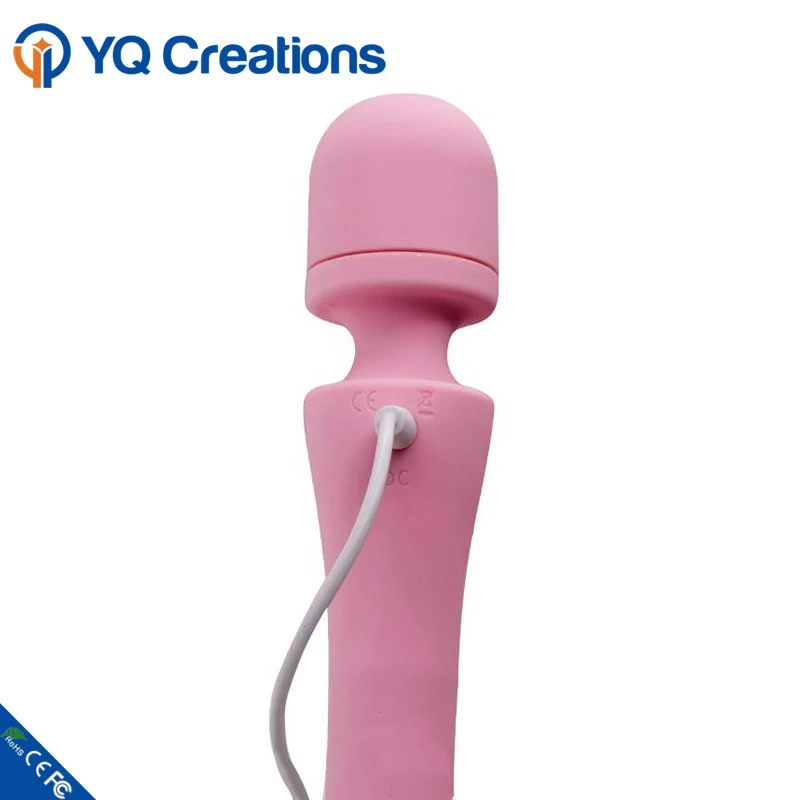 G-spot Heated Silicone Vibrator Wand Massager With Double Motors