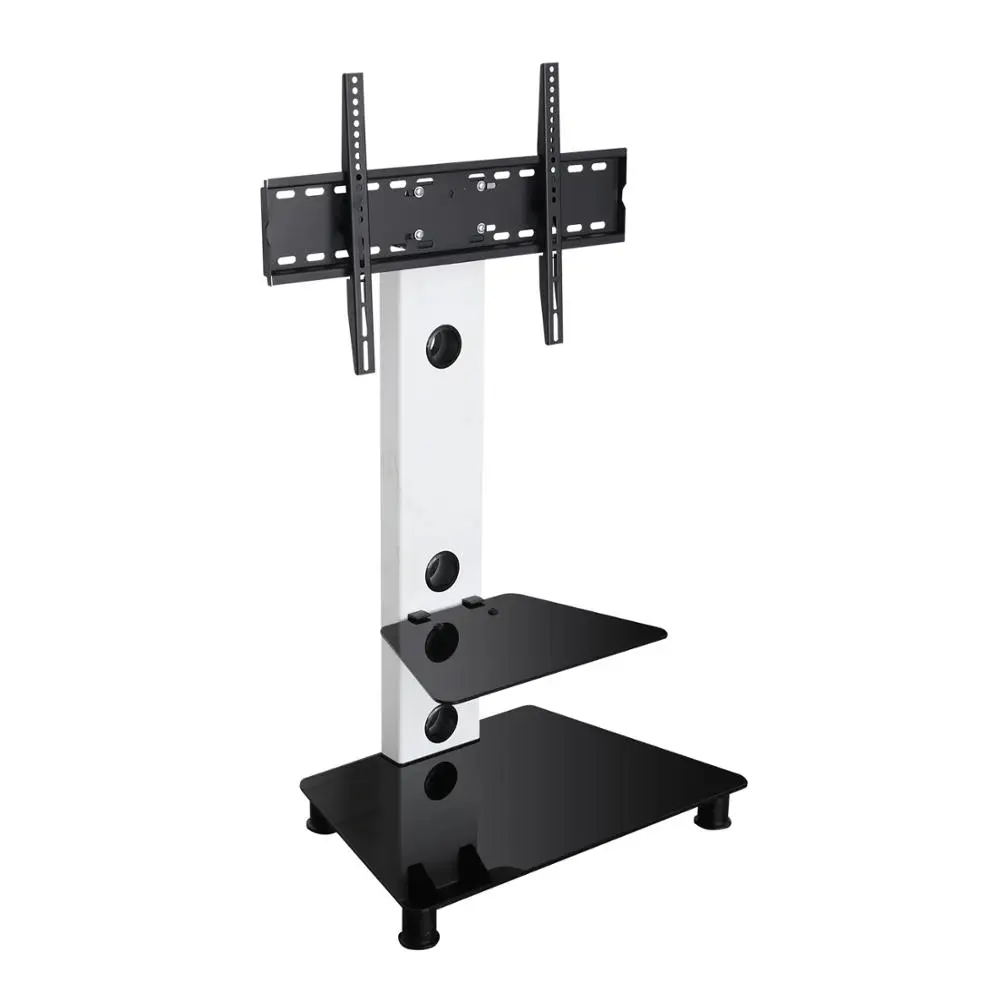 2018 New Cold Steel Tv Trolley Rolling Cart With Two Shelf Of Temperate