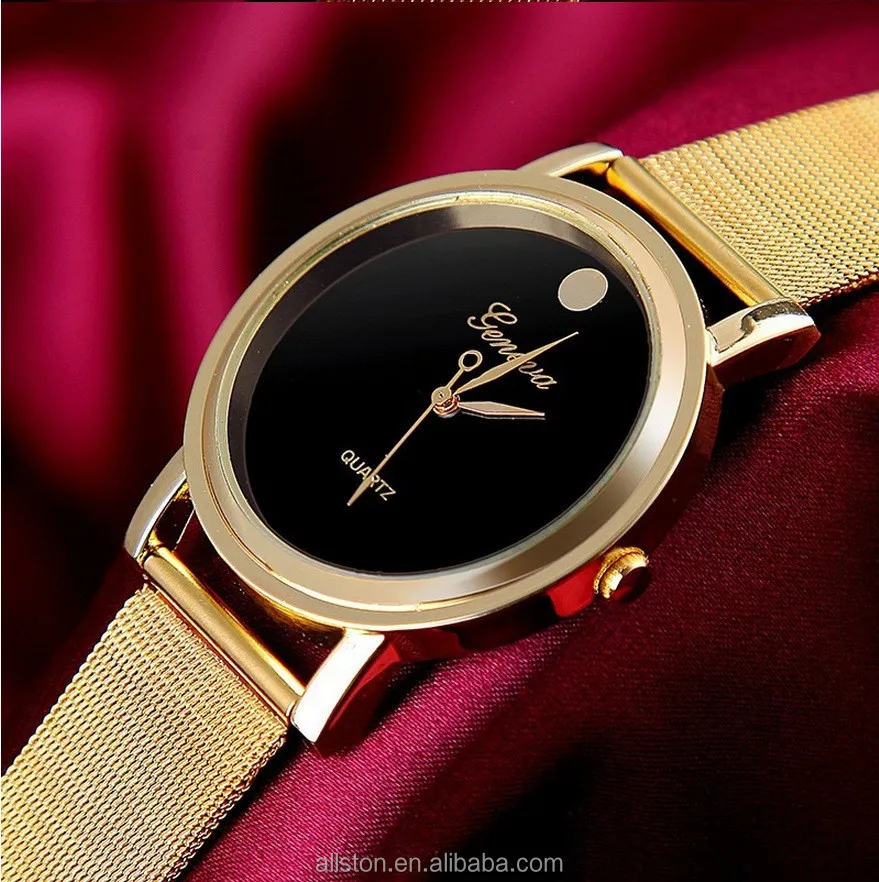 Geneva Hot Style Simple Dial Alloy Net with a Male Watch Geneva Business Quartz Watch