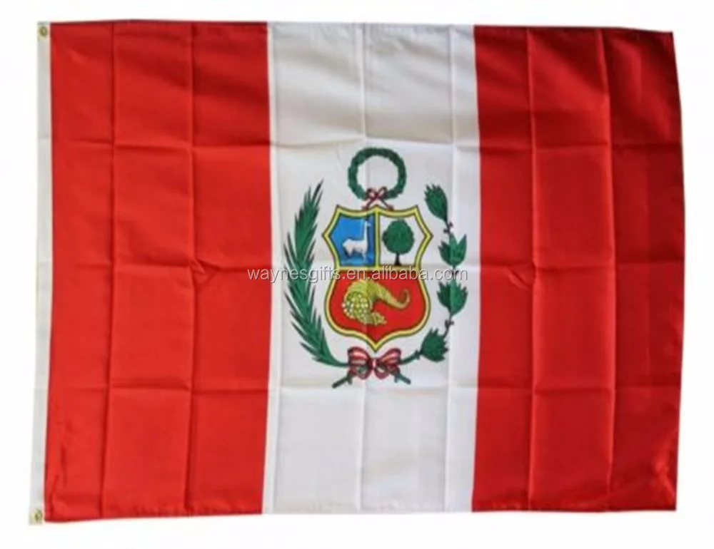 Bandiera Bandiera Del Perù 3x5ft Colori Vividi, Bandiere Nazionali