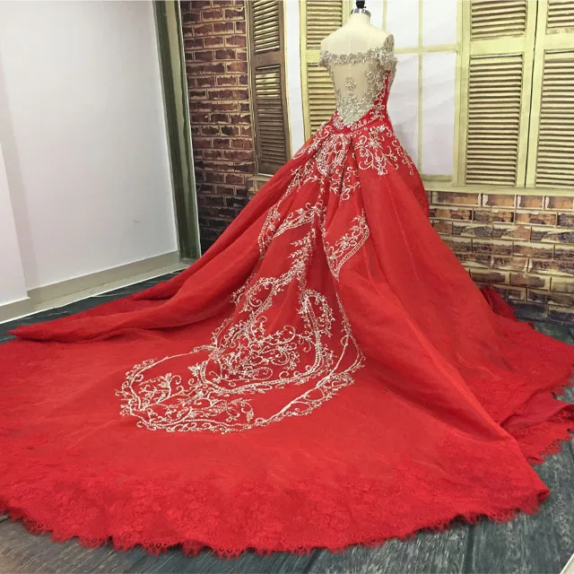Luxury Sweetheart Lace Beaded 2 in 1 Bridal Mermaid Red Wedding Dress With Detachable Train Luxury Sweetheart Lace Beaded 2 in 1 Bridal Mermaid Red Wedding Dress With Detachable Train
