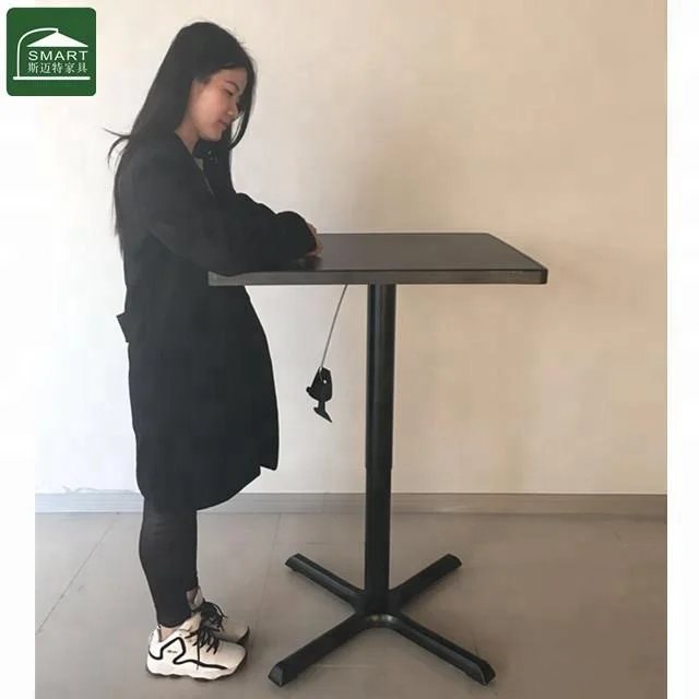 Gas Lift Height Adjustable Coffee Table Base For Wood Top Dining Table