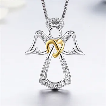 New Style Necklace Qings 925 Sterling Silver Guardian Angel Necklace For Girls