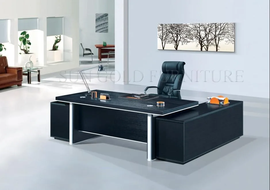 Modern L Shape Home Office Desk Luxury High End Executive Office Desk and Chair Ceo Boss Wooden Antique Office Table