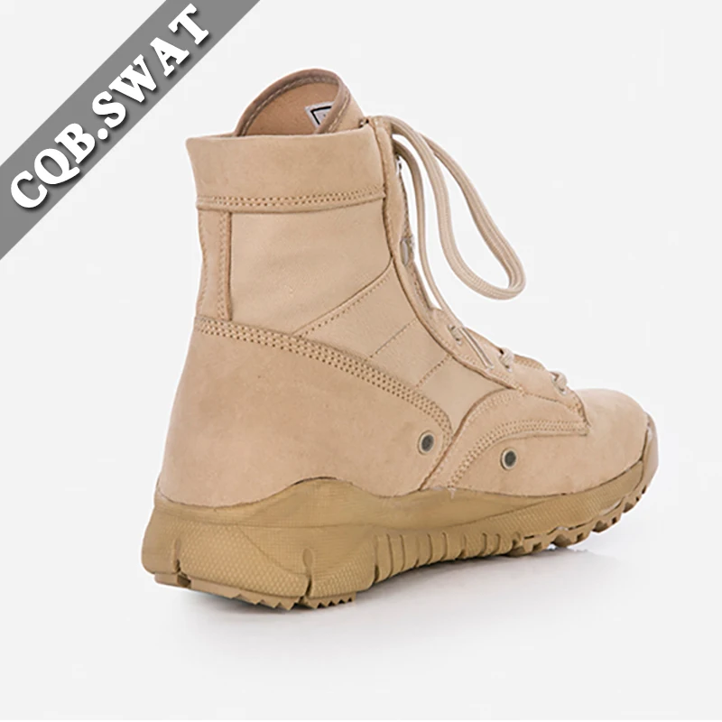 CQB.SWAT Factory Price 6-Inch Height Combat Desert Boots with Zip and Lace-Up Closure Vibram/EVA Outsole for Summer