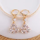 Fashion Gold Plated Zircon Long Hanging Earrings For Girls