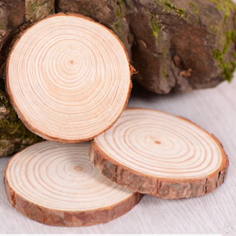 Wholesale OLYCRAFT 50Pcs Unfinished Natural Wood Slices Burlywood