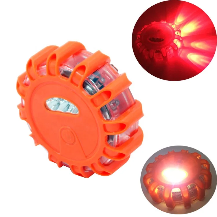 Portable LED Round Beacon Magnetic Hook Lamp Roadside Traffic Light Car Flare Safety Flashing Warning LED Emergency Work Light