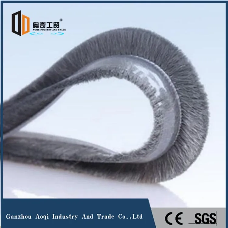Customizable Plastic Mohair Weather Strip with Fin for Sliding Window Seal