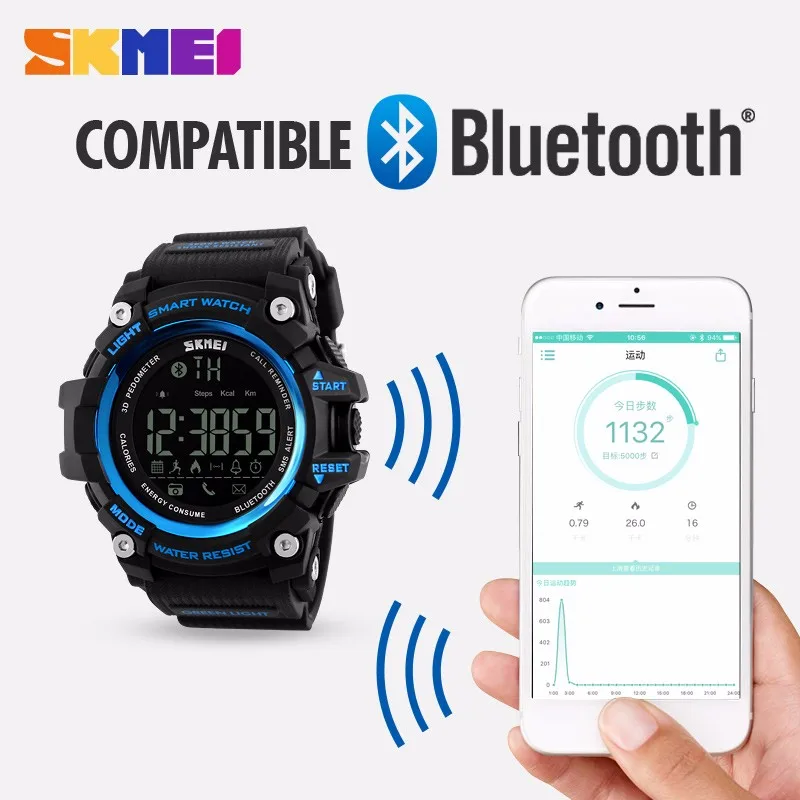 SKMEI 1227 Cheap Watch with App Remind Outdoor Sports Watch Skmei Men Cool Smart Watches