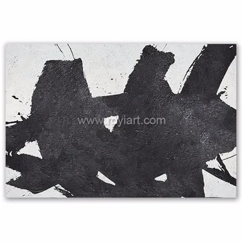 Original art large abstract acrylic canvas art black and white minimalist oil painting