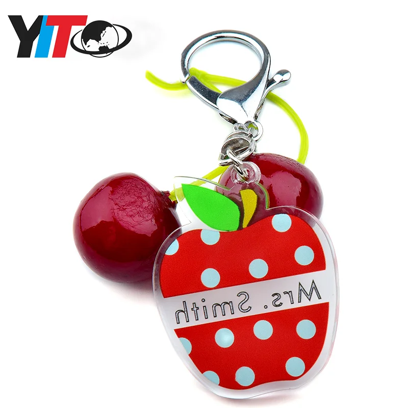 Изготовленный На Заказ Прозрачный Акриловый Брелок apple прозрачный Шарм для учителя и студента