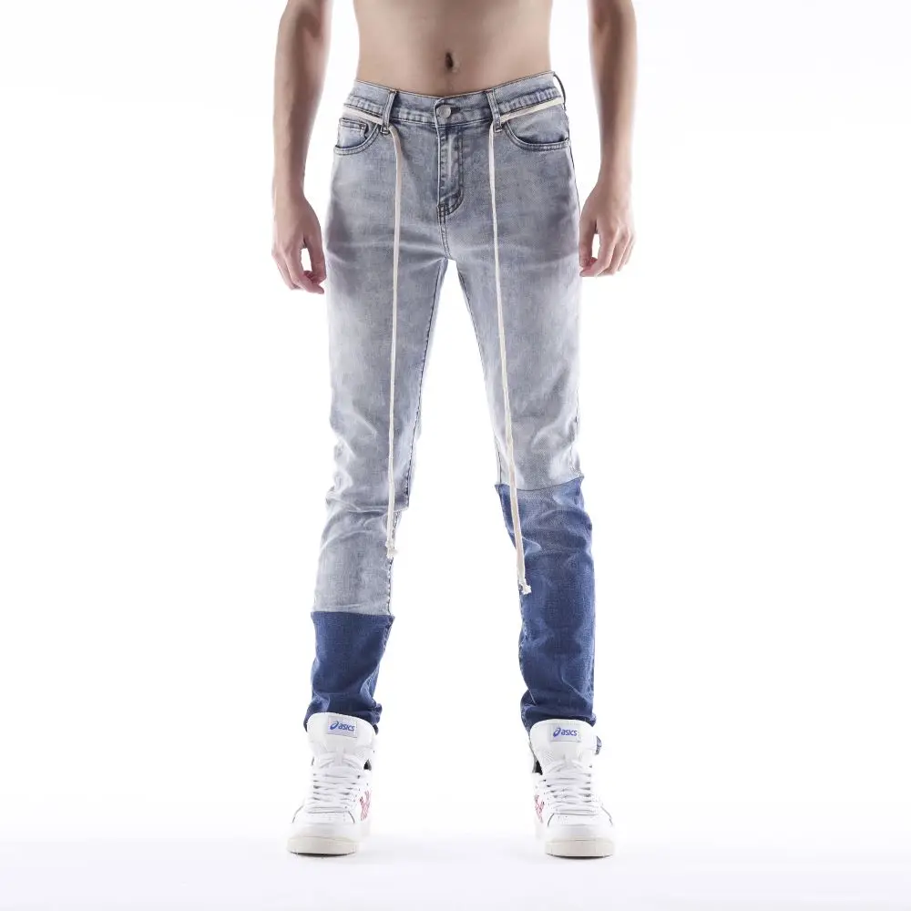 Wholesale Diznew Wholesale Zip Skinny Men Jeans Streetwear Two Tone Jeans  Blue And Light Blue From M.Alibaba.Com