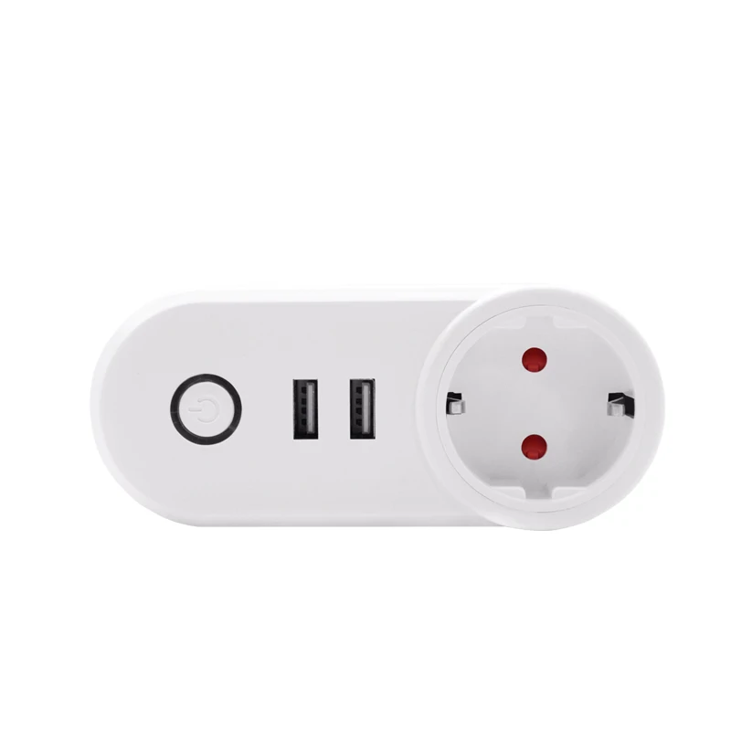
 Умная вилка Google Home с дистанционным управлением, совместима с Alexa Mini, Wi-Fi, USB-розетками для ЕС, Великобритании, США, Wi-Fi  