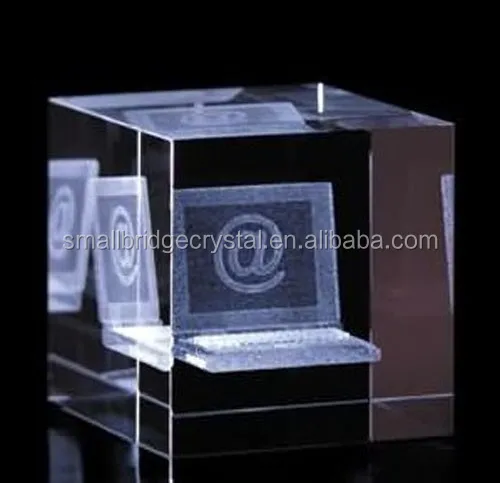 crystal 3d laser computer cube souvenir