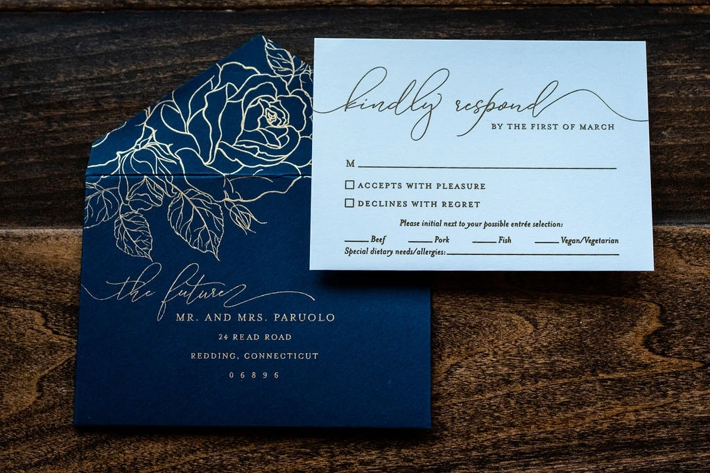 Personalized Wedding Card Suite Custom Acrylic Floral Wedding Invitation Card with Gold Foil