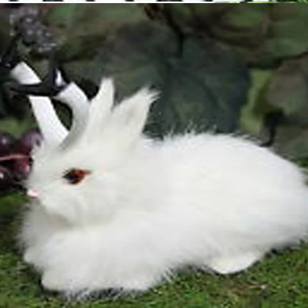 Artificial Furry Rabbit Jackalope Rabbit Easter Bunny Figurine Garden Lawn Decor