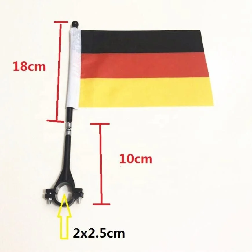Custom logo and Different Country Flag Cycling Spring Plastic 30cm Dia 8mm Bike Flag Pole