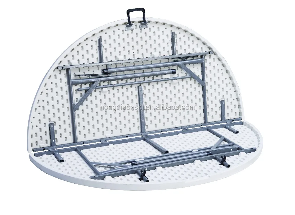 Оптовая продажа, недорогой современный пластиковый Банкетный складной круглый стол, Круглый Обеденный пластиковый складной стол для мероприятий на открытом воздухе