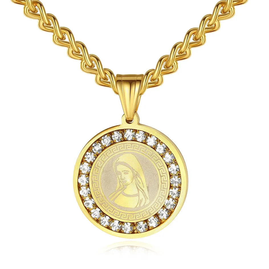 Virgin Mary Necklace Gold Color 