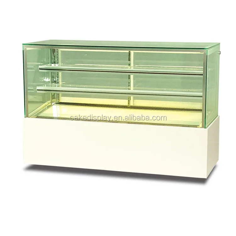 Rectangular Glass Pastry Cake Display Cooler Cabinet Cases