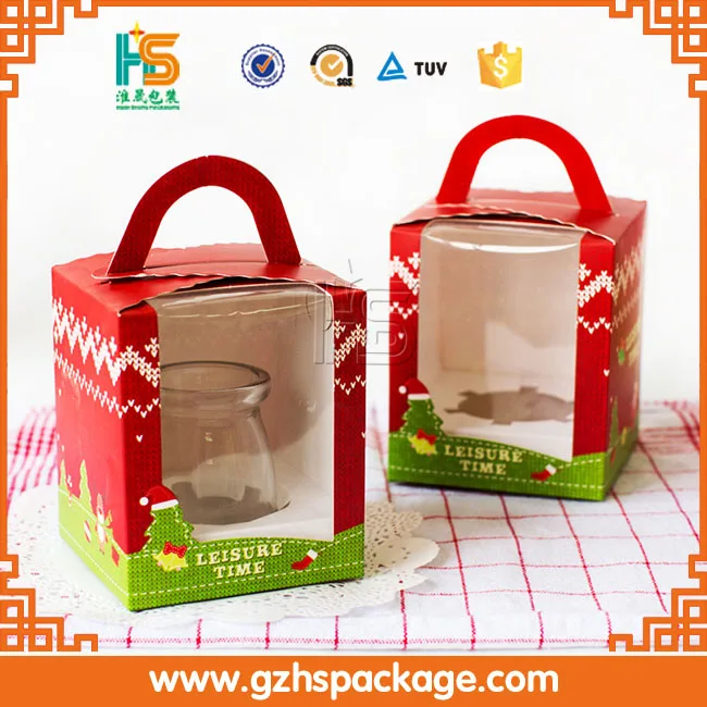 Еда на вынос упаковка складной бумаги кекс окно