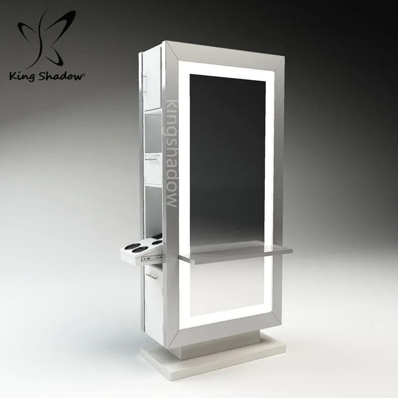 Salon Hair Equipment Furnitures Hairdressing Mirrors Barber Stations Styling Mirror Station Saving Place Salon Mirrors Led Light