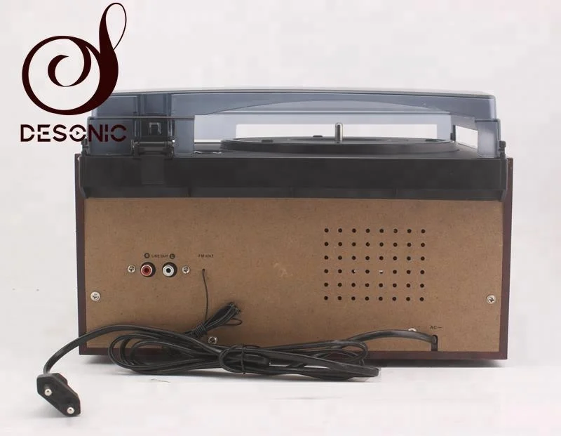 DESONIC ヴィンテージレコードプレーヤー AM/FMラジオ CDプレーヤー