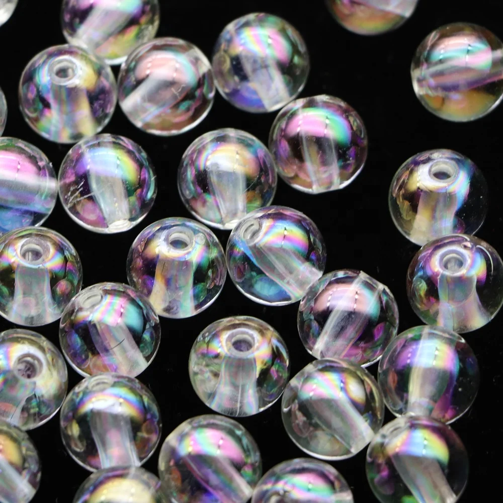 High Quality 820mm Round Clear Plastic Beads Transparent Ab Color For