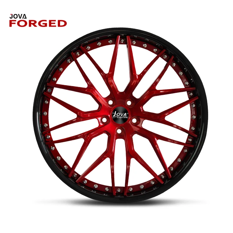 Jova Factory Forged Red or Blue Color Chrome Car Wheels Alloy Rim