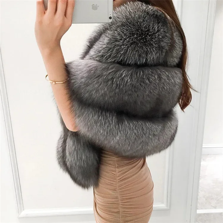 Пальто из Меха чернобурки, меховая куртка, меховая накидка