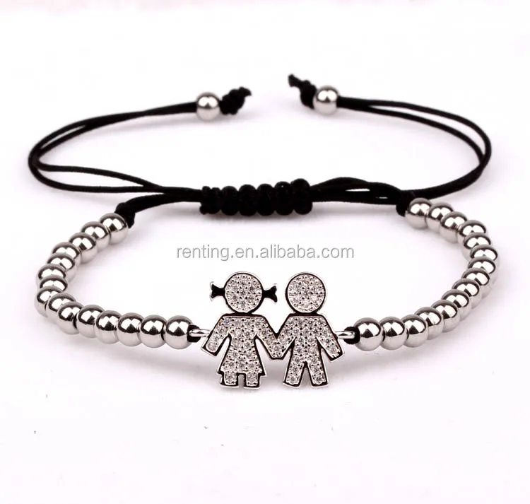 New Fashion 18K Gold Plated Girl and Boy Friend Charm Bracelet