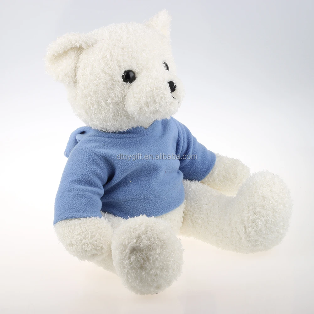 Miniサイズシロクマぬいぐるみぬいぐるみ極性白クマの摩耗青服