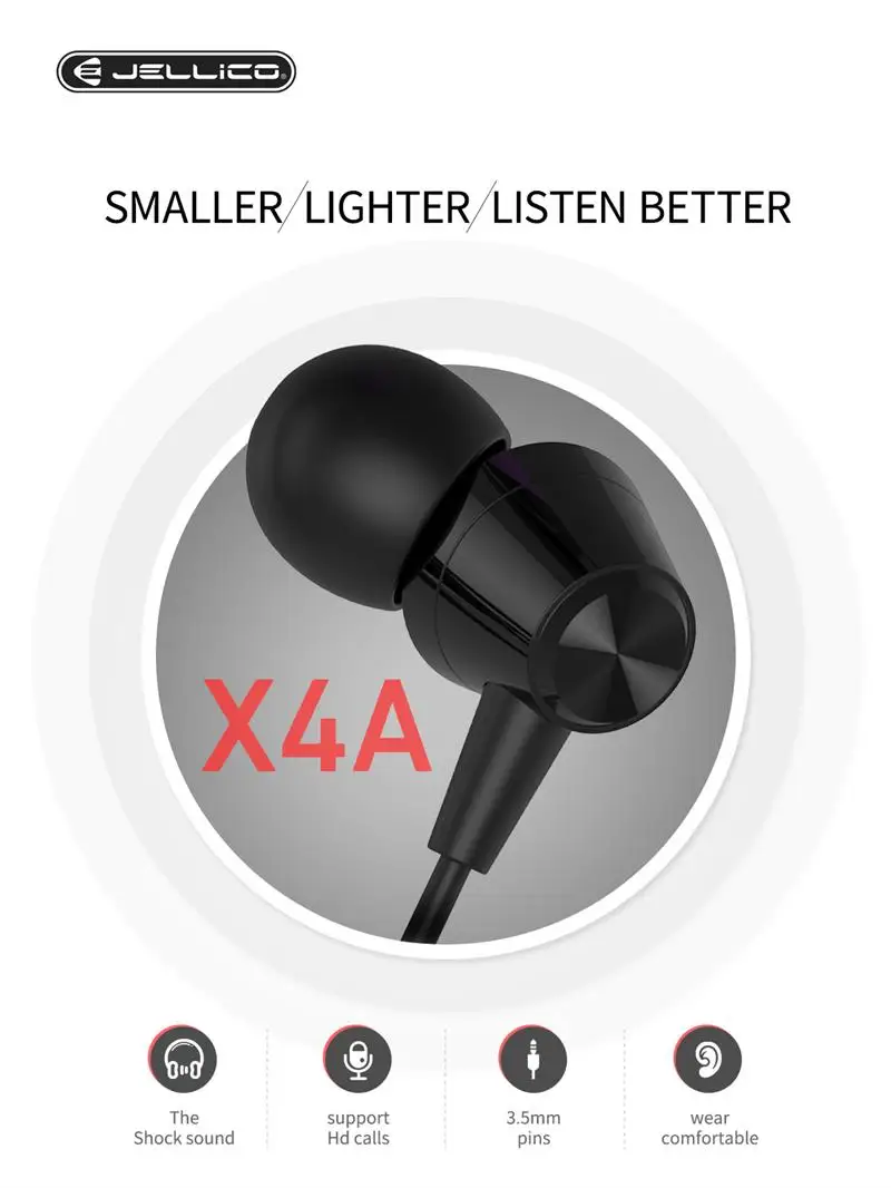 
 Высококачественные наушники Jellico из ТПЭ с разъемом 3,5 мм, гарнитура с хорошими басами, проводные стереонаушники с двойным Драйвером  