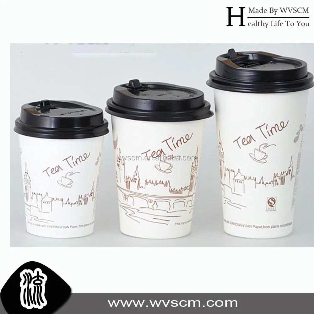 Disposable Takeaway Hot Coffee Paper Cups With Pla Coated Buy Hot Coffee Paper Cups Disposable Paper Cup Pla Caoted Paper Cup Product On Alibaba Com