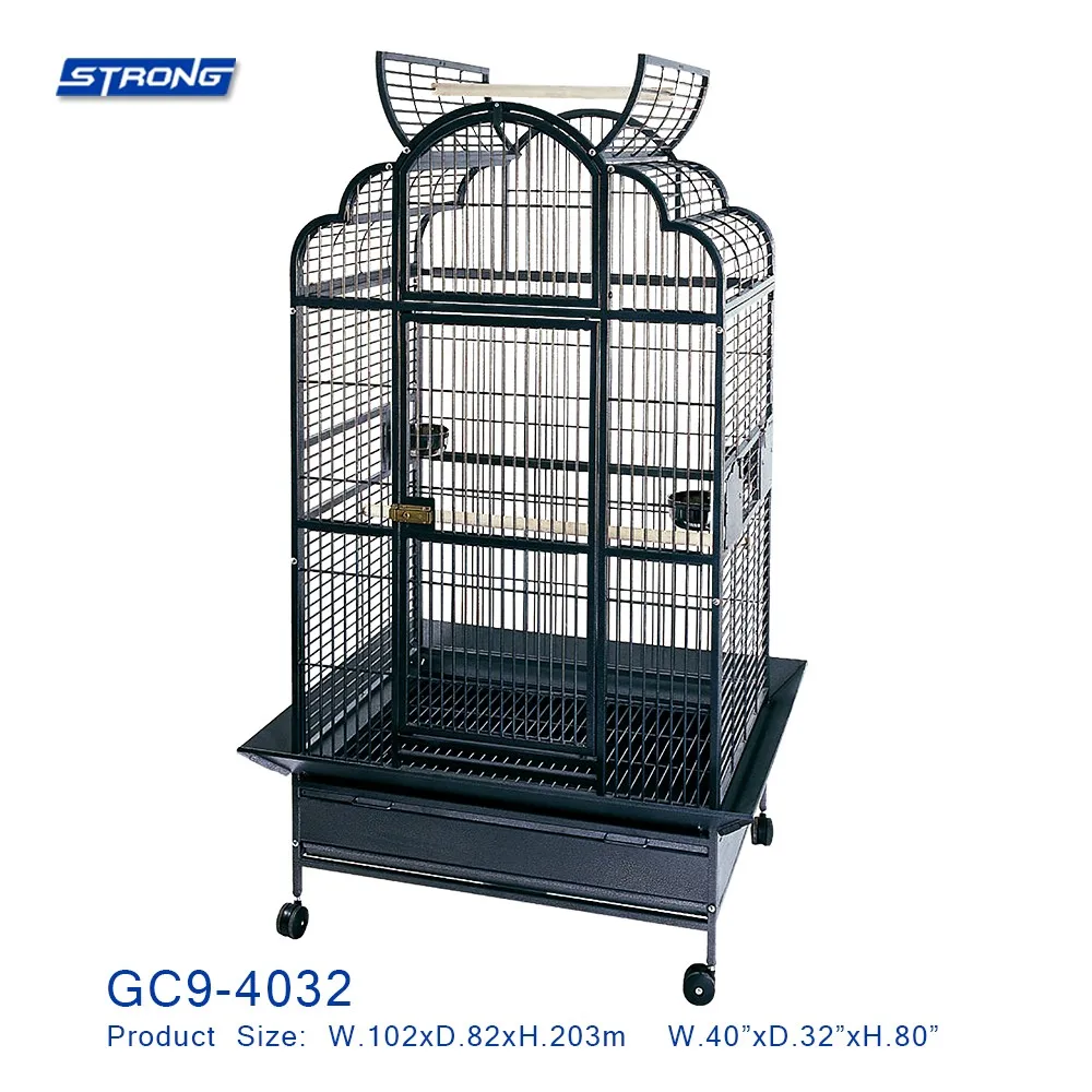 大玩顶级鲈鱼金属鹦鹉鸟笼与立场和车轮gc9 4032 Buy Parrot Cage Product On Alibaba Com