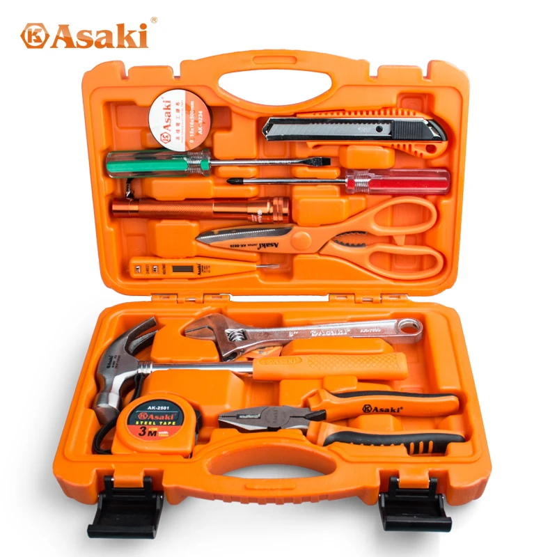 Asaki 12pcs Multifunction Home Use Kit Tool Household Tool Set Household Service Tool