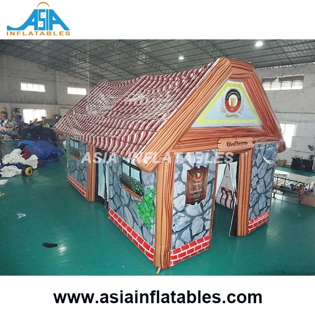 Outdoor Inflatable House Tent  House Replica Camping Log Cabin