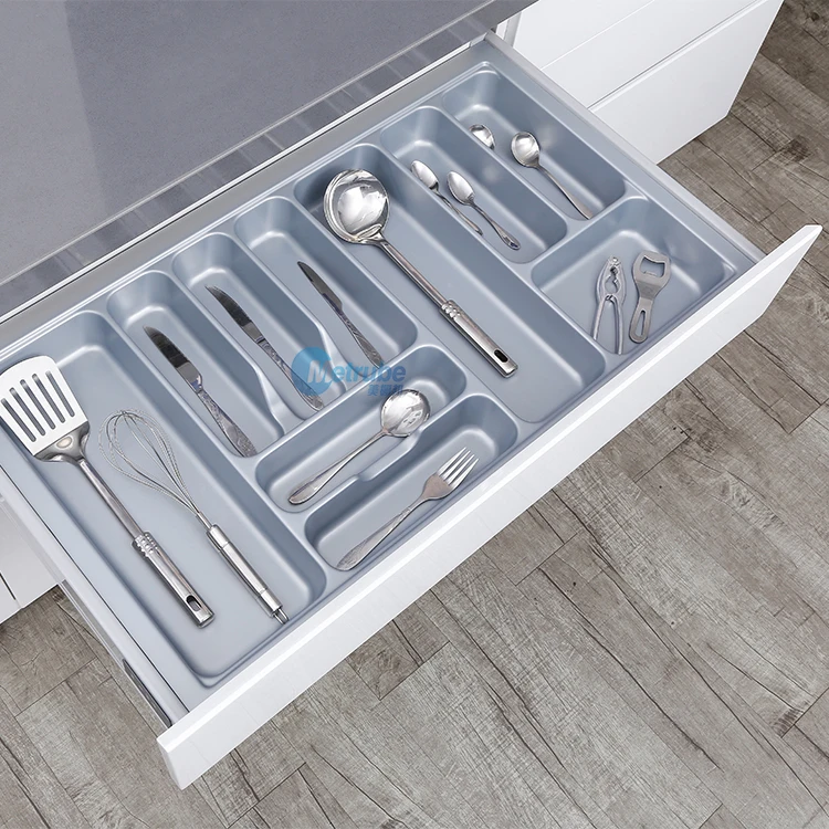 Range-couverts Plastique Pour Tiroir, DELINIA, 60cm L.49.8 X P.46 Cm, Gris