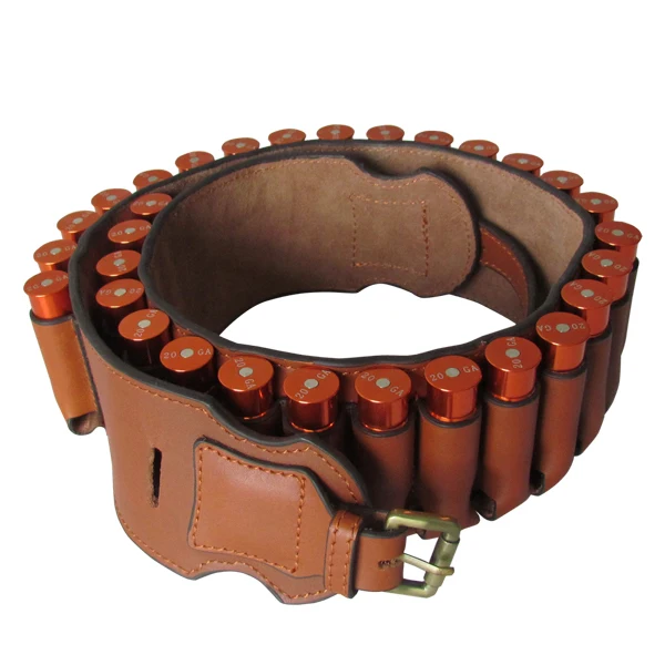 TOURBON 30 Round Shotgun Cartridge Belt Leather Ammo Shell Holder 12GA Hunting 